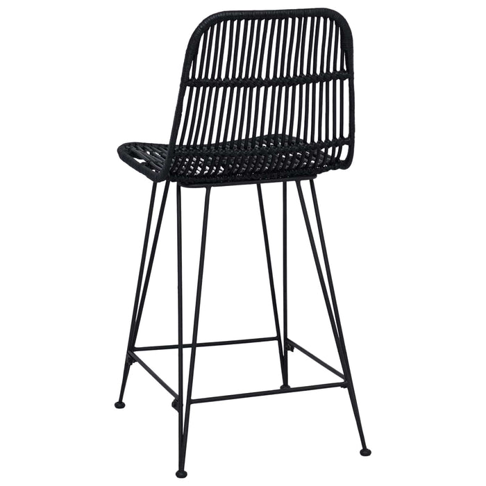 Scaun de bar 2 pcs Negru 44 x 54 x 96 cm Rattan și oțel - WALTI WALTI