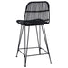 Scaun de bar 2 pcs Negru 44 x 54 x 96 cm Rattan și oțel - WALTI WALTI
