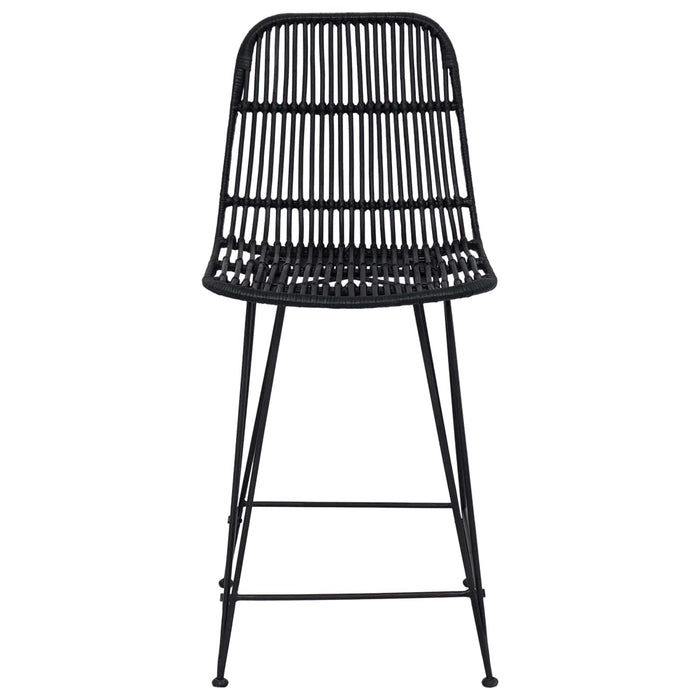 Scaun de bar 2 pcs Negru 44 x 54 x 96 cm Rattan și oțel - WALTI WALTI