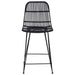 Scaun de bar 2 pcs Negru 44 x 54 x 96 cm Rattan și oțel - WALTI WALTI