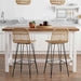 Scaun de bar 2 pcs natural 44 x 55 x 109 cm Rattan și oțel - WALTI WALTI