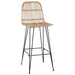 Scaun de bar 2 pcs natural 44 x 55 x 109 cm Rattan și oțel - WALTI WALTI