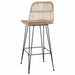 Scaun de bar 2 pcs natural 44 x 55 x 109 cm Rattan și oțel - WALTI WALTI