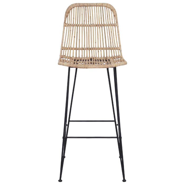 Scaun de bar 2 pcs natural 44 x 55 x 109 cm Rattan și oțel - WALTI WALTI