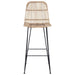 Scaun de bar 2 pcs natural 44 x 55 x 109 cm Rattan și oțel - WALTI WALTI