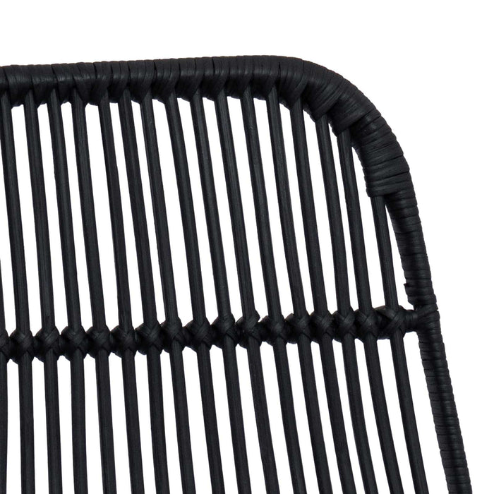Scaun de bar 2 pcs Negru 44 x 55 x 109 cm Rattan și oțel - WALTI WALTI