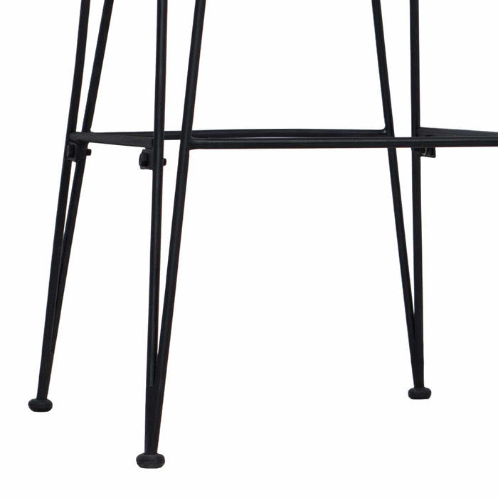 Scaun de bar 2 pcs Negru 44 x 55 x 109 cm Rattan și oțel - WALTI WALTI