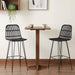 Scaun de bar 2 pcs Negru 44 x 55 x 109 cm Rattan și oțel - WALTI WALTI