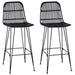 Scaun de bar 2 pcs Negru 44 x 55 x 109 cm Rattan și oțel - WALTI WALTI