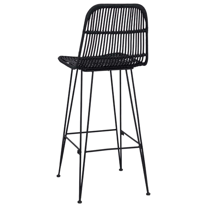Scaun de bar 2 pcs Negru 44 x 55 x 109 cm Rattan și oțel - WALTI WALTI