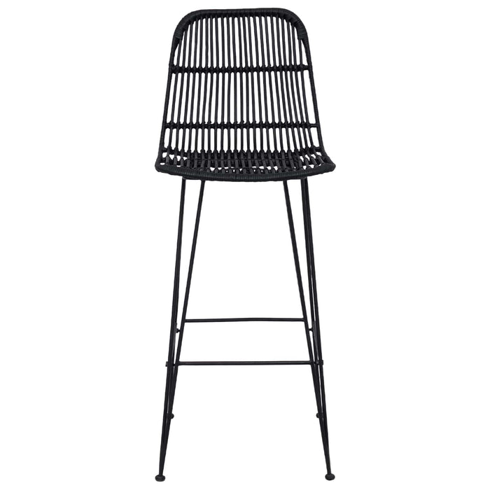 Scaun de bar 2 pcs Negru 44 x 55 x 109 cm Rattan și oțel - WALTI WALTI