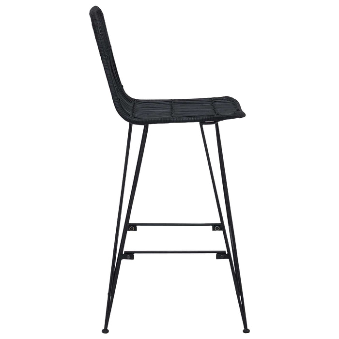 Scaun de bar 2 pcs Negru 44 x 55 x 109 cm Rattan și oțel - WALTI WALTI