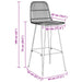 Scaun de bar 2 pcs Negru 44 x 55 x 109 cm Rattan și oțel - WALTI WALTI