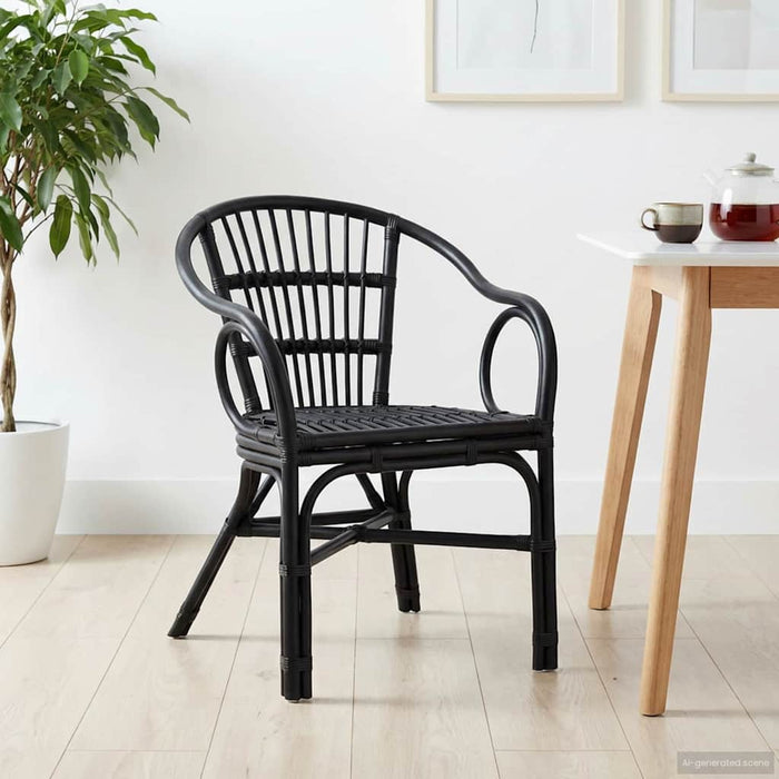 Scaun stivuibil Negru 58 x 60 x 81 cm Ratan - WALTI WALTI