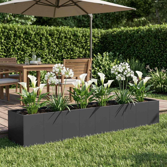 Vază pentru Grădină Negru 360 x 80 x 60 cm Oțel laminat la rece WALTI