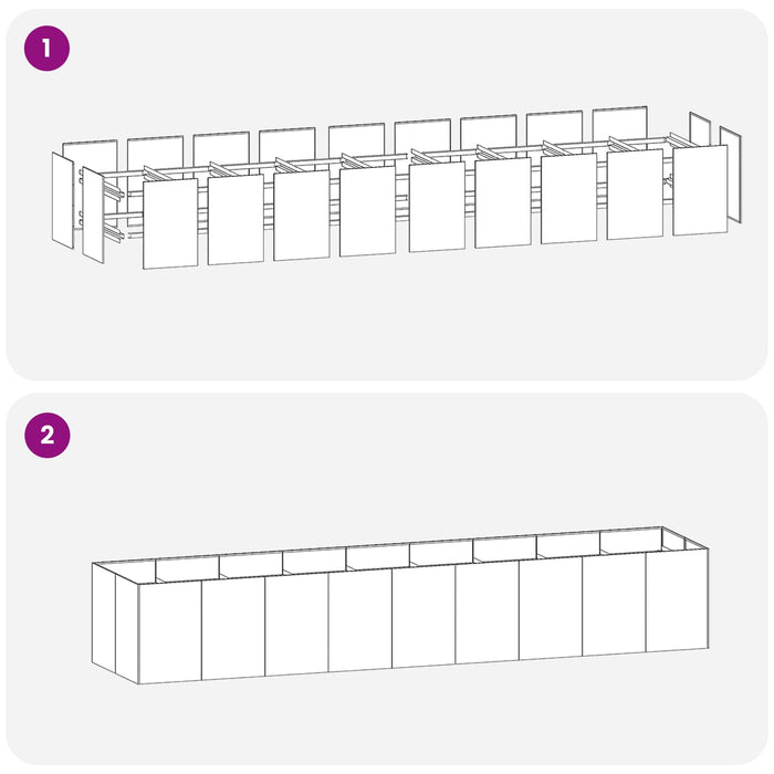 Vază pentru Grădină Argintiu 360 x 80 x 60 cm Oțel Galvanizat WALTI