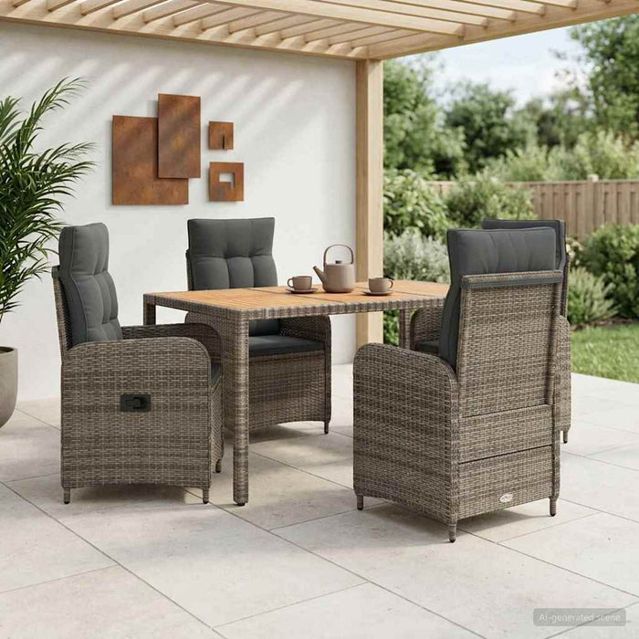 Set dining pentru exterior 5 buc. Gri deschis și gri închis WALTI