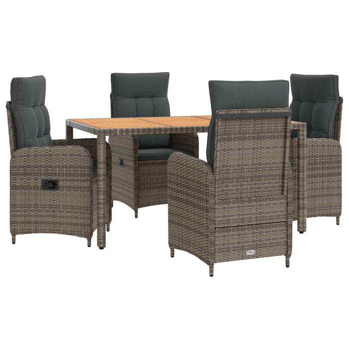 Set dining pentru exterior 5 buc. Gri deschis și gri închis WALTI
