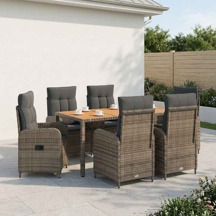 Set dining pentru exterior 7 buc. Gri deschis și gri închis WALTI