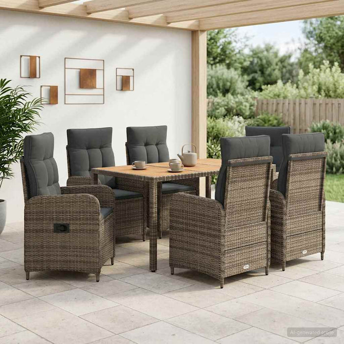Set dining pentru exterior 7 buc. Gri deschis și gri închis WALTI