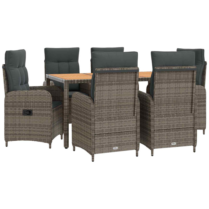 Set dining pentru exterior 7 buc. Gri deschis și gri închis WALTI