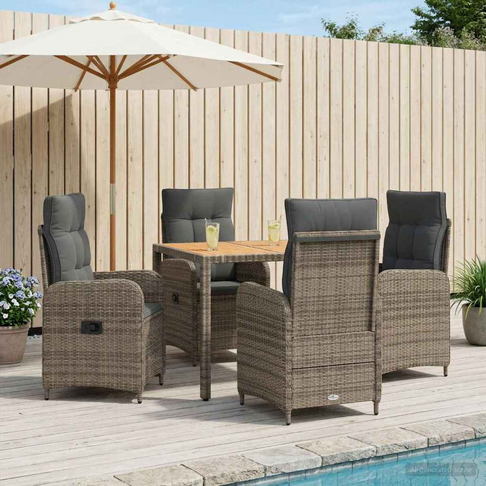 Set dining pentru exterior 5 buc. Gri deschis și gri închis WALTI