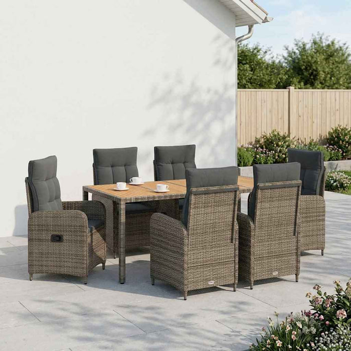 Set dining pentru exterior 7 buc. Gri deschis și gri închis WALTI