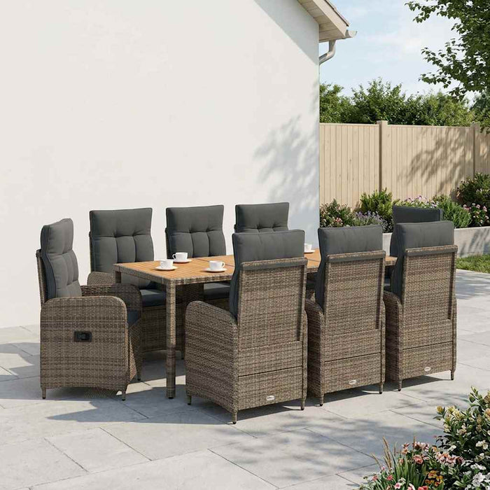Set dining pentru exterior 9 buc. Gri deschis și gri închis WALTI
