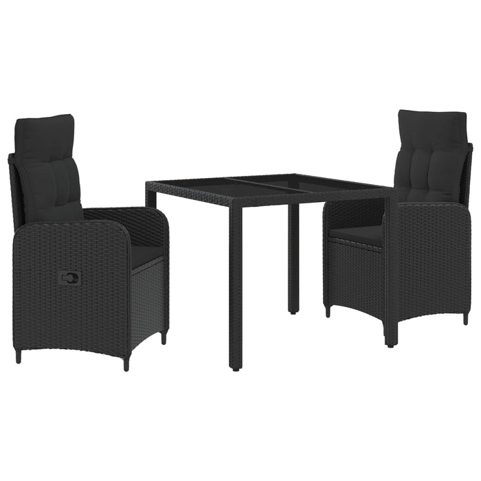 Set dining pentru exterior 3 pcs Negru 90 x 90 x 75 cm WALTI