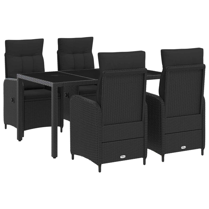 Set dining pentru exterior 5 pcs Negru 150 x 90 x 75 cm WALTI