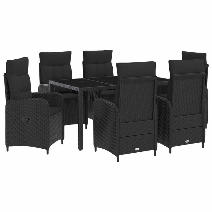Set dining pentru exterior 7 pcs Negru 150 x 90 x 75 cm WALTI