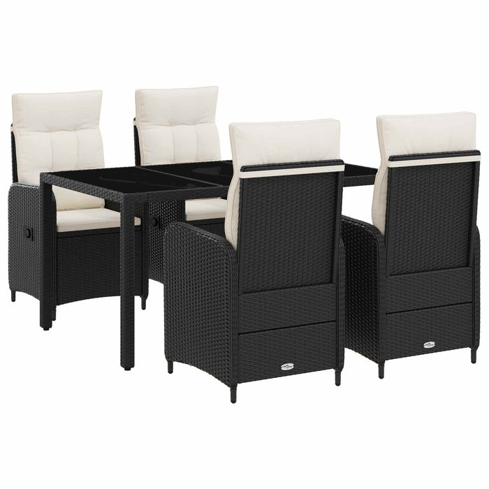 Set dining pentru exterior 5 pcs Negru și Alb crem WALTI