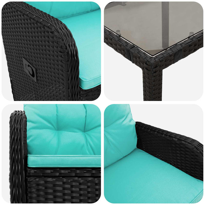 Set dining pentru exterior 7 pcs poliratan WALTI