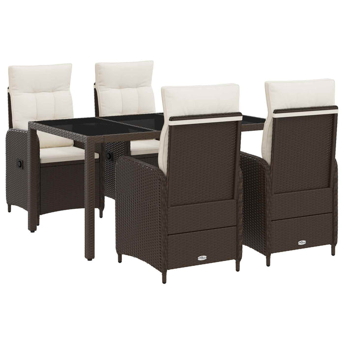 Set dining pentru exterior 5 pcs Maro și Alb Crema WALTI