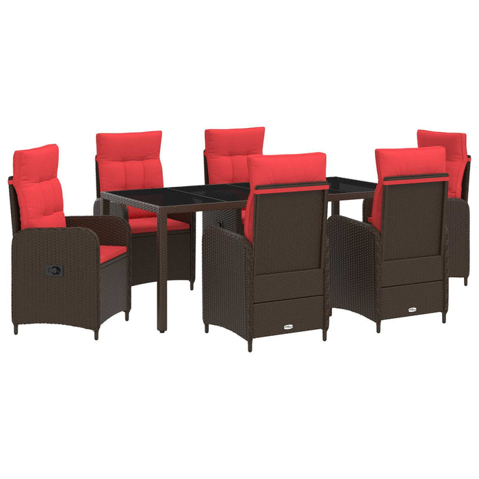 Set dining pentru exterior 7 pcs poliratan WALTI