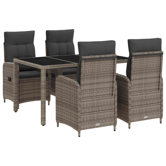 Set dining pentru exterior 5 pcs Gri deschis și gri închis WALTI