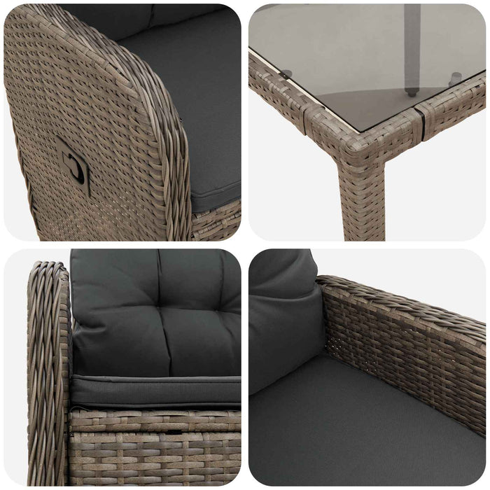 Set dining pentru exterior 7 pcs Gri deschis și gri închis WALTI
