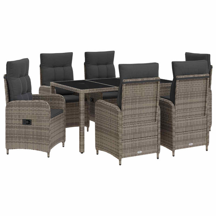 Set dining pentru exterior 7 pcs Gri deschis și gri închis WALTI