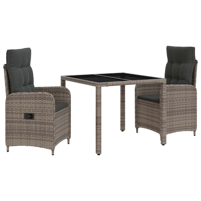 Set dining pentru exterior 3 pcs Gri deschis și gri închis WALTI