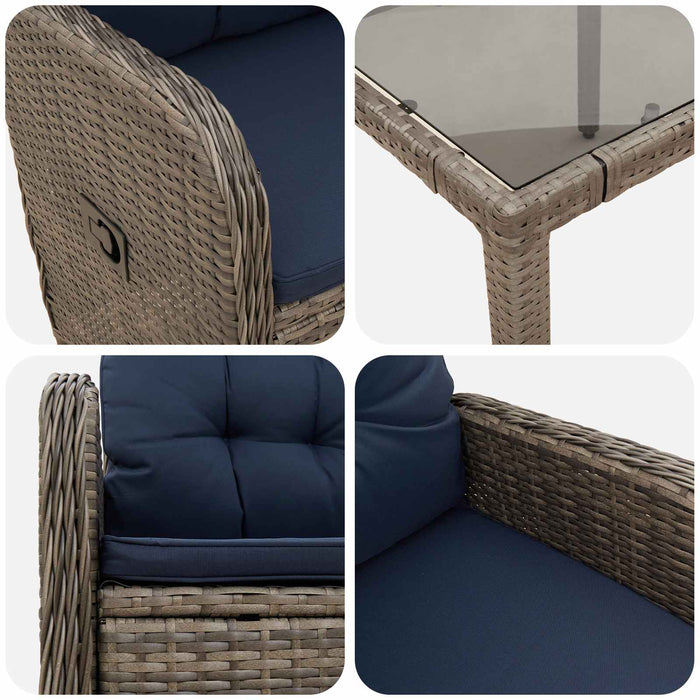 Set dining pentru exterior 5 pcs poliratan WALTI