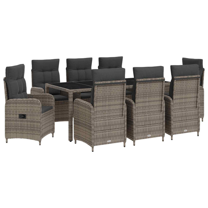 Set dining pentru exterior 9 pcs Gri deschis și gri închis WALTI