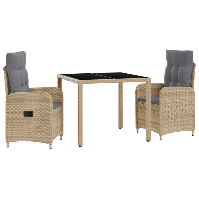Set dining pentru exterior 3 pcs Beige și gri deschis WALTI