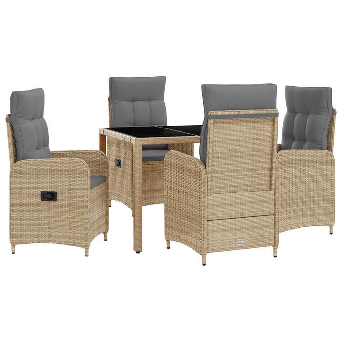 Set dining pentru exterior 5 pcs Beige și gri deschis WALTI
