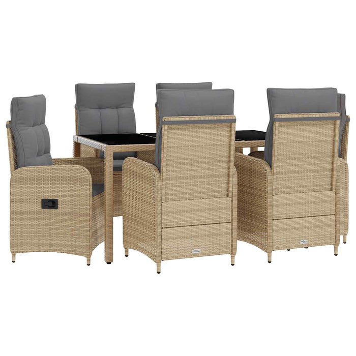 Set dining pentru exterior 7 pcs Beige și gri deschis WALTI