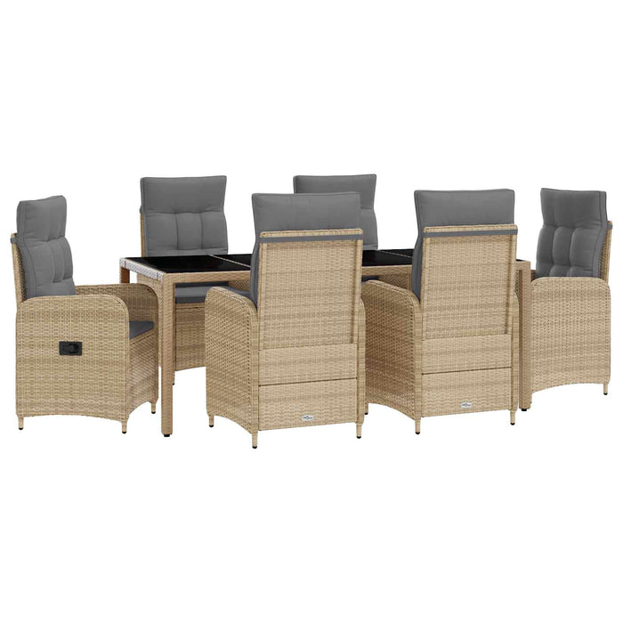 Set dining pentru exterior 7 pcs Beige și gri deschis WALTI