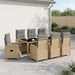 Set dining pentru exterior 9 pcs Beige și gri deschis - WALTI WALTI