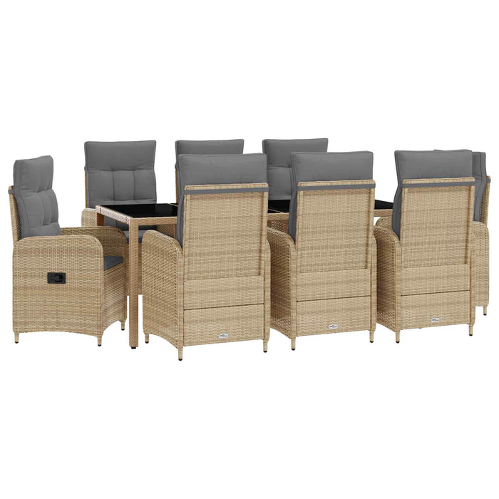 Set dining pentru exterior 9 pcs Beige și gri deschis - WALTI WALTI