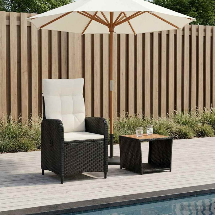 Set de lounge pentru grădină 2 buc. Negru și Alb crem WALTI