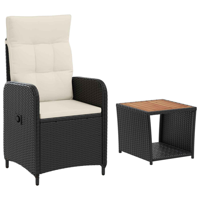 Set de lounge pentru grădină 2 buc. Negru și Alb crem WALTI