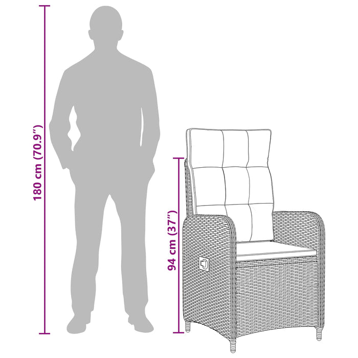 Set de lounge pentru grădină 3 buc. WALTI